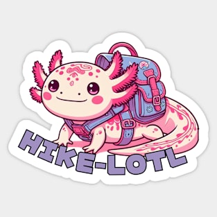 Hiking axolotl Sticker